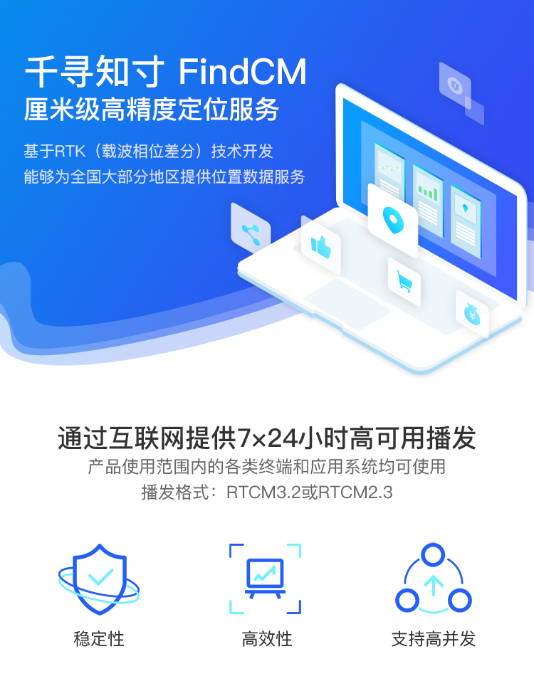 千寻知寸FindCM月账号 cors 厘米级高精度定位服务 网络RTK